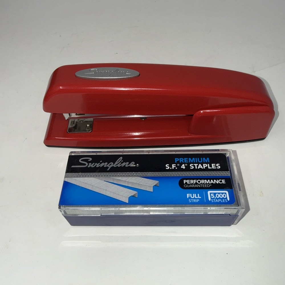 Swingline Acco 747xx Full Size Stapler Desk Red Metal Office W Staples
